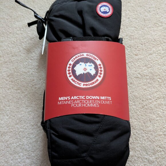 Canada Goose Black Arctic Down Mitts, Small - Picture 3 of 7